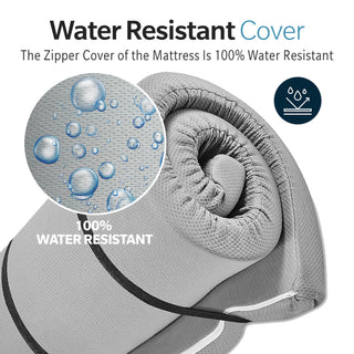 Memory Foam Camping Mattress - Portable, Foldable, Water-Resistant Cover, Grey, Polyester, 63'x26'x4'