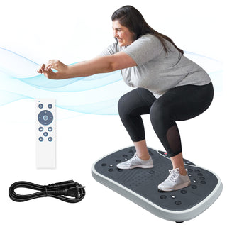 Vibration Plate Exercise Machine – Whole Body Vibration Fitness Platform for Weight Loss & Toning, Home Workout Equipment, Grey