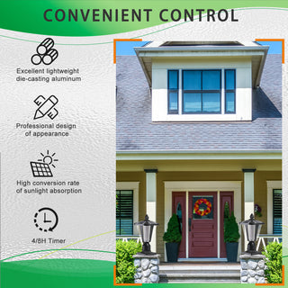 15" Solar Powered Outdoor Lantern - Modern LED Garden Path Light for Walkways, Yards, and Driveways - Waterproof Industrial Grade Landscape Lighting - High-Efficiency Solar Sconce for Exterior Decor (1-Pack)