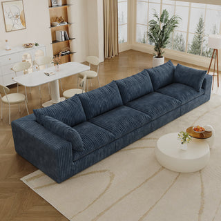 157.6" Cloud Sofa - Corduroy Deep Seat Couch, No Assembly,