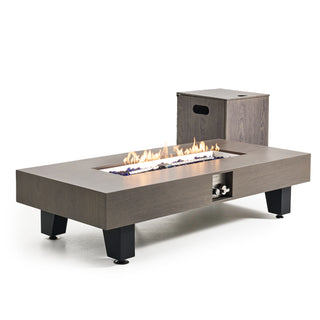 54 inch Propane Fire Pit,Outdoor Gas Fire Pit Table with Rain Cover,Rectangular Heater for Patio, Backyard, Deck,50,000BTU Outdoor Modern Patio Fire Pit.