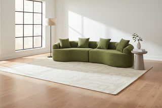 Forest Green LY-025 Curved Modular Sectional - 110" Full Compression Sponge Sofa