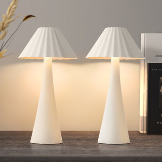 10.5 inch Modern Mini Table Lamp Set of 2, White