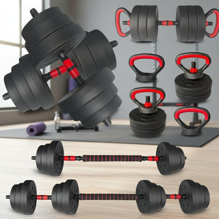 Adjustable Dumbbell Set 45LB 4-in-1 | Converts to Barbell, Kettlebells & Push-Up Bar – Home Gym Fitness for Women & Men