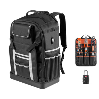 Tool Backpack 56 Pockets Splash-resistant Jobsite Backpack for Electrician
