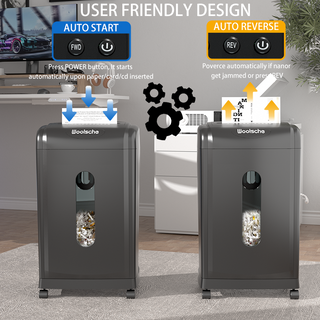 Large Capacity Heavy Duty Document Shredder 19-Sheet Cross-Cut Paper/Credit Card Shredder with 7.93 Gallon Pullout Wastebasket & 4 Castor