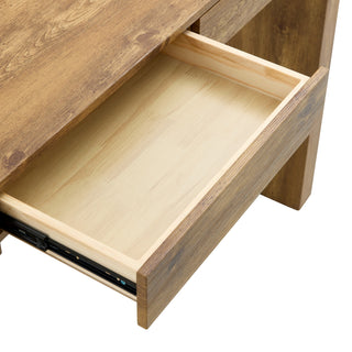 Elegant Natural Wood Grain Bar Table-50 Inches Long, a Practical Choice foElegant Natural Wood Grain Bar Table - 50 Inches Long with Two Drawers, Versatile Bar Table or Desk for Modern Homesr Modern Homes.Wood Grain Texture Sticker,Equipped With Two Drawers.Serving As A Bar Table Or A Desk.