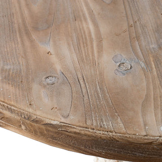 30 inch Antique Round Wood Table, French Country Pedestal Base