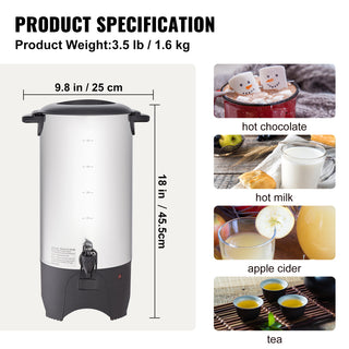 50 cup commercial coffee urn in stainless steel