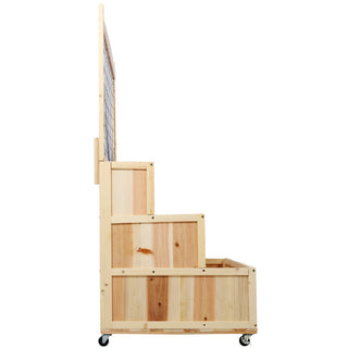 
3-Tiers Raised Garden Bed with Trellis, 53' H Vertical Planter Box with Wheels & Back Storage Area, for Flowers, Vegetables, Herbs, Natural
