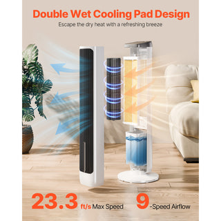 40" High-Velocity Oscillating Tower Fan | 24H Timer and Remote Control