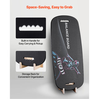 Wooden balance board with roller, view 4