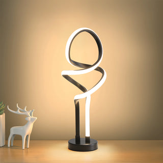 Small Unique Bedside Dimmable LED Table Lamp with Plug, Modern Desk Lamp for Girls Room, Living Room, Dresser