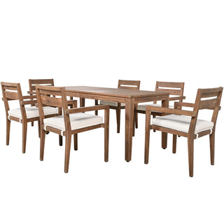 U_Style Acacia Wood Outdoor Dining Set – Patio Table and Chairs for Backyard, Balcony, or Garden Entertaining