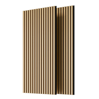 MAX-DEFINITION STRUCTURAL-GEOMETRY] 2PC White Oak Wood Slat Acoustic Panels | 45.27''X23.62'' "Sound-Suppression" Module | 3-Sided Fully Wrapped Finish | [TOTAL-CHASSIS ROOM-RECALIBRATION