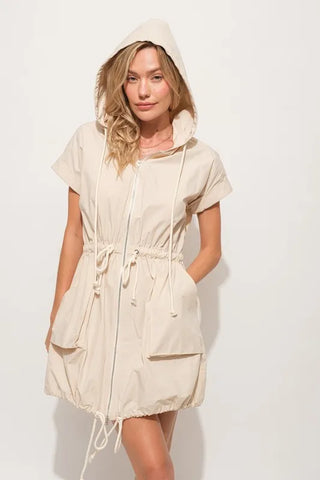 MABLE Contrast Piping Square Sailor Collar Mini Dress