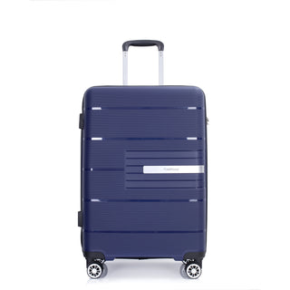 Navy Hardshell Suitcase Set with Double Spinner Wheels and TSA Lock, Lightweight and Durable PP Luggage, 3-Piece Set (20/24/28)