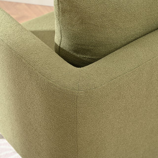 Barrel Chair, Modern Accent Chair, Fabric Armchair Club Chair,Upholstered Arm Chair with Solid Wood Legs,Waist Pillow,Padded Single Chair for Living Room/Bedroom/Study/Waiting Room,Olive Green