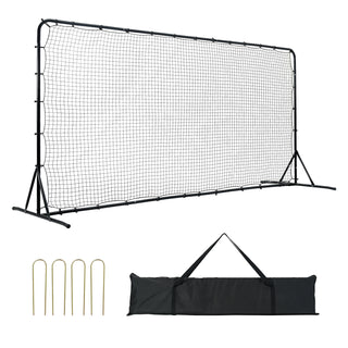 Soccer Rebounder Net, 12x6FT Iron Soccer Training Equipment, Sports Football Training Gift with Portable Bag, Volleyball Rebounder Wall Perfect for Backyard Practicing, Solo Training, Passing