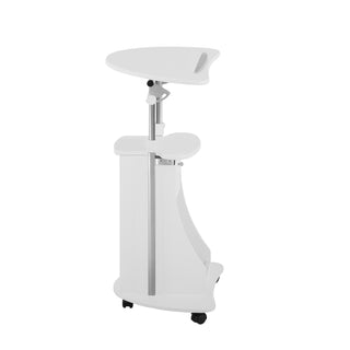 Deluxe Sit-to-Stand Rolling Laptop Cart, White
