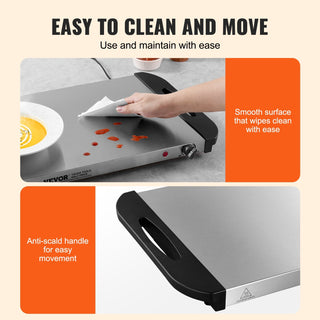 Electric Warming Tray Buffet Food Warming w/ Temp Control Stainless Steel