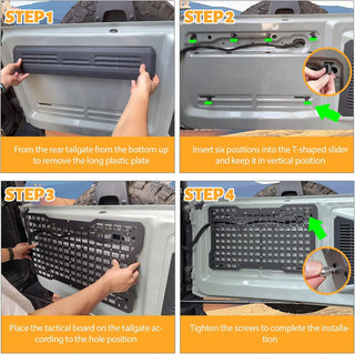 Ford Bronco Tailgate Molle Panel | Heavy-Duty Steel Cargo Storage Rack 2021-2023