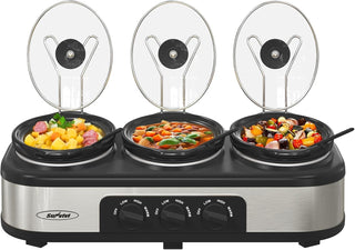 Triple slow cooker and food warmer, view 5