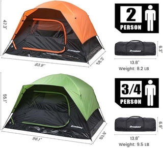 Camping Tent 2/3/4 Person, Waterproof Windproof Double Layer with Rainfly, Easy Setup for Backpacking, Hiking, Mountaineering, Outdoor