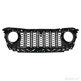 Front Mesh Grille Grid Grill for 2018-2024 Jeep Wrangler Rubicon Sahara Sport JL/JT Grill With Camera Hole Black Plastic