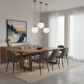 10 inch Diameter Etched White Glass Globe Integrated LED Pendant