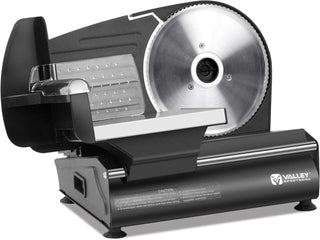 Electric Meat Slicer Machine for Home – 7.5" Stainless Steel Blade, Adjustable Thickness, Easy-Clean Food Slicer for Meat, Bread, Cheese & Deli – Black