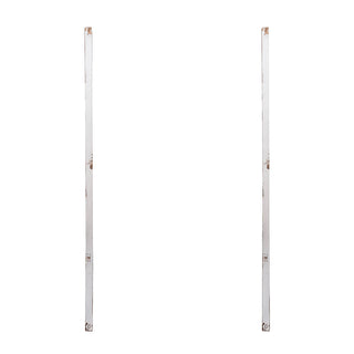 Set of 2 Large Wooden Wall Art Panels with Distressed White Finish and Round Mirror Accents,17' x 48'