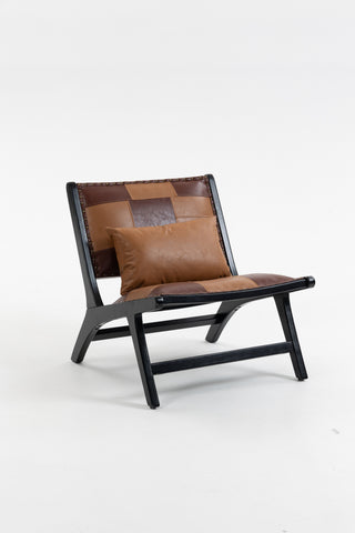 Modern Boho Accent Chair with Solid Wood Frame