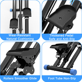 Stair Stepper with Resistance – Home Vertical Climber Workout Machine, Full-Body Exercise Equipment with Adjustable Handlebar & Stable Frame (Black Blue)