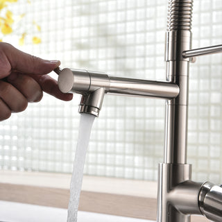 Commercial Kitchen Faucet with Pull Down Sprayer, Single Handle Single Lever Kitchen Sink Faucet
