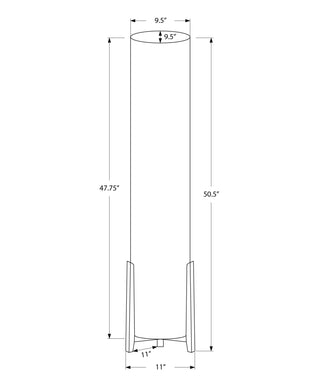 Lighting, 50"h, Floor Lamp, Brown Wood Look, Ivory / Cream Shade, Contemporary