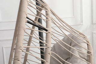 
Outdoor Egg-shaped Hanging Chair with Stand, Patio Egg-shaped Swing Chair, Indoor Rocking Chair, Outdoor Hammock Egg-shaped Chair, Beige
