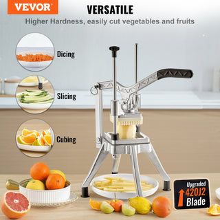 Commercial Vegetable Chopper & Dicer – Heavy Duty Food Cutter with 4 Interchangeable Blades – Industrial Fruits Dicer for Restaurant Kitchen Use