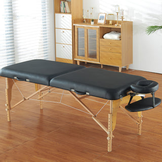 Professional Wide Massage Table 30' W, Heavy Duty Folding Massage Table,  8-Level Height Adjustable Facial Salon Tattoo Bed, Portable Spa Table with Headrest, Hand Pallet & Carrying Bag, 750LBS