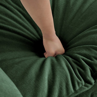 Green Chenille 3-Piece Sectional Sofa Set - Modern Oversized Deep Seat Living Room Group