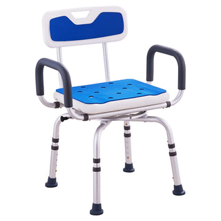 Shower Chair 360° Swivel Tub Shower Seat with Armrests & Backrest 400lbs