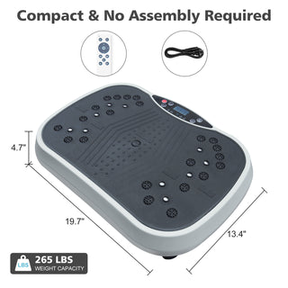 Vibration Plate Exercise Machine – Whole Body Vibration Fitness Platform for Weight Loss & Toning, Home Workout Equipment, Grey
