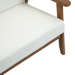 COOLMORE Mid-Century Modern Solid Loveseat Sofa Upholstered Linen Loveseat, 2-Seat Upholstered Loveseat Sofa Modern Couch