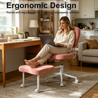 Multifunctional Ergonomic Meditation & Yoga Chair with Lumbar Support & Adjustable Seat Cushion – Pink Velvet Chair