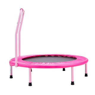 36' Kids Trampoline, 3FT Indoor Outdoor Trampoline, Foldable Mini Trampoline with Handle, Rebounder Trampoline for Toddlers, Birthday Gift for 3+ Years Children, Boys Girls for Fun, Pink