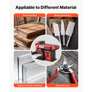 6' Disc Sander & 4' x 36' Belt Sander, 400W Professional Belt Disc Sanders Combo with 0 - 45° Adjustable Worktable & Dust Collection Port for Woodworking, Knife Sharpening, DIY Crafting