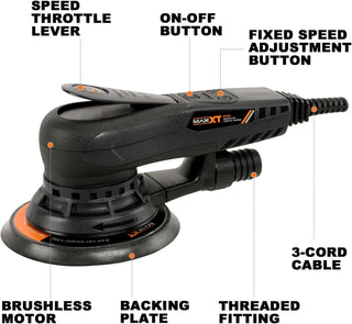 350W Brushless Electric Random Orbital Sander | 5mm Orbit Variable Speed Sander