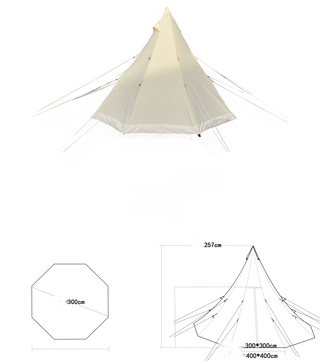 SAM&HAIBEI 9.85ft Bell Tent - 4 Season Glamping & Hot Tent