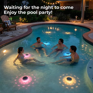Solar floating pool light, view 2