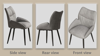 Luxury Velvet Dining Chair 2-Piece Set, Modern Minimalist Design, High Rebound Cushion, Metal Frame, Silent Foot Pads for Home & Restaurant